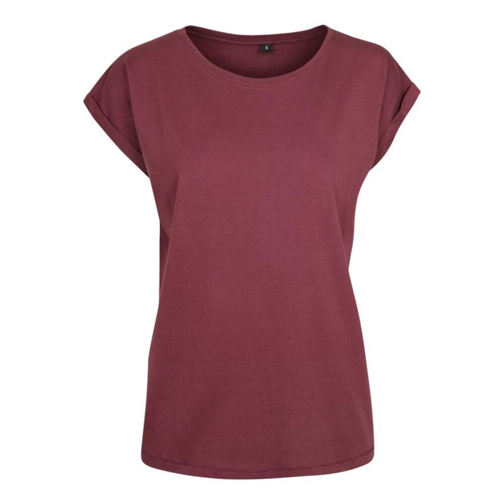 Build Your Brand Womens/Ladies Extended  T-Shirt / Cherry